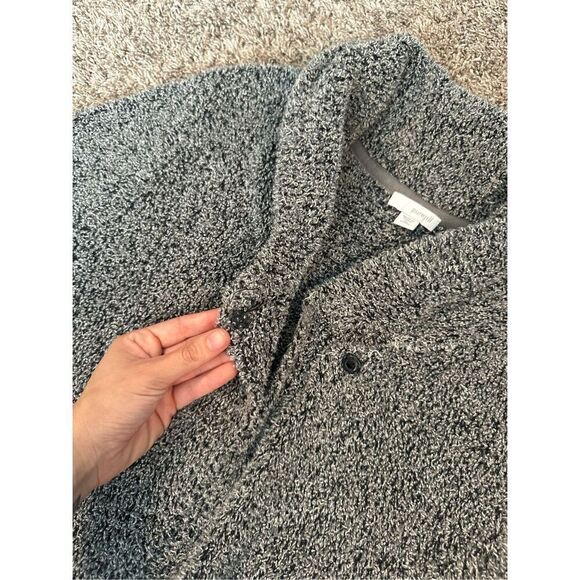 J. Jill Purejill Long Shawl Collar Gray Marled Knit Duster Cardigan Sweater XLP - Picture 5 of 13